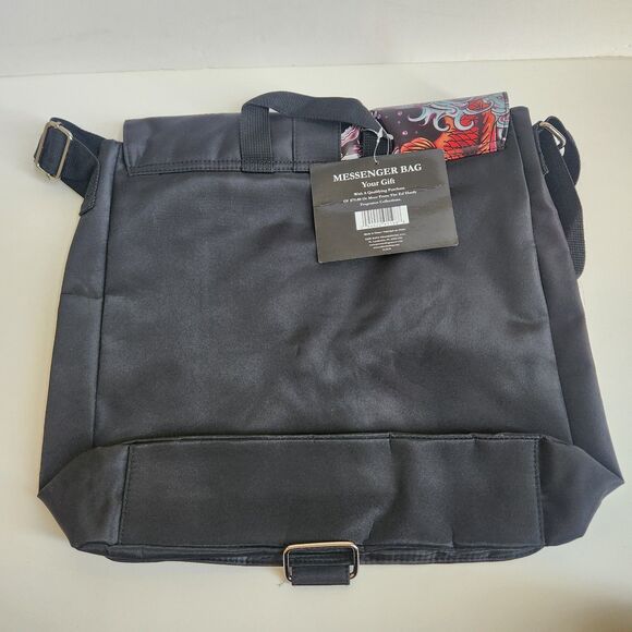 NEW Y2K Ed Hardy Christian Audigier Messenger Crossbody Bag Black Skulls VINTAGE - Picture 5 of 16